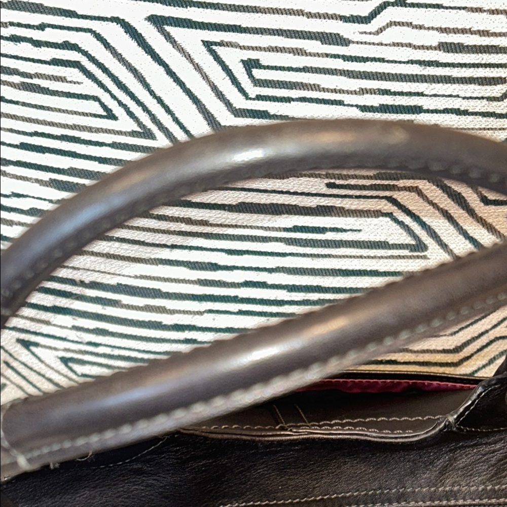 Coach Legacy Stripe Bleeker Black Leather Tote - Picture 9 of 17